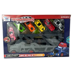 CAMION TRANSPORTADOR DIE CAST 7 PCS