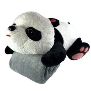 PELUCHE PANDA ACOSTADO 55CM CON COBIJA