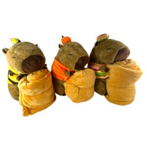 PELUCHE CAPIBARA 40CM CON COBIJA