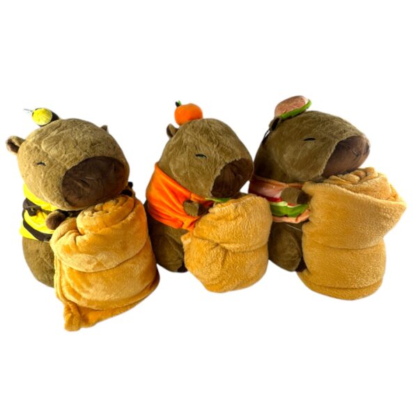 PELUCHE CAPIBARA 40CM CON COBIJA